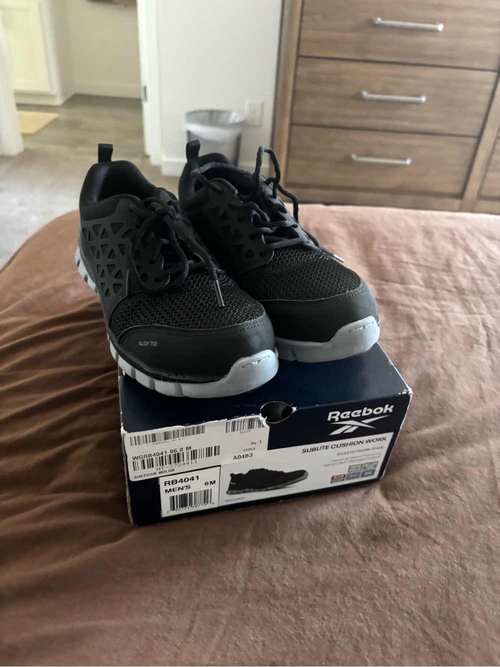 Reebok Black & Gray Work Sneaker - Lightweight Cushioning